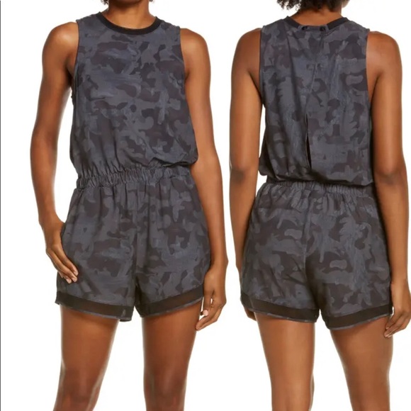 Zella Getaway Blouson Romper Large 